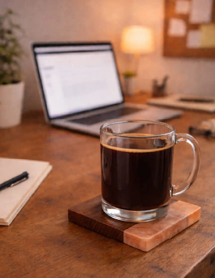 sous-verres ch&ecirc;ne r&eacute;sine effet flammes